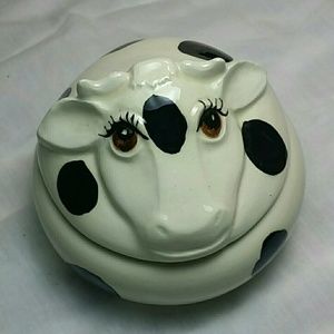 Vintage cow trinket dish